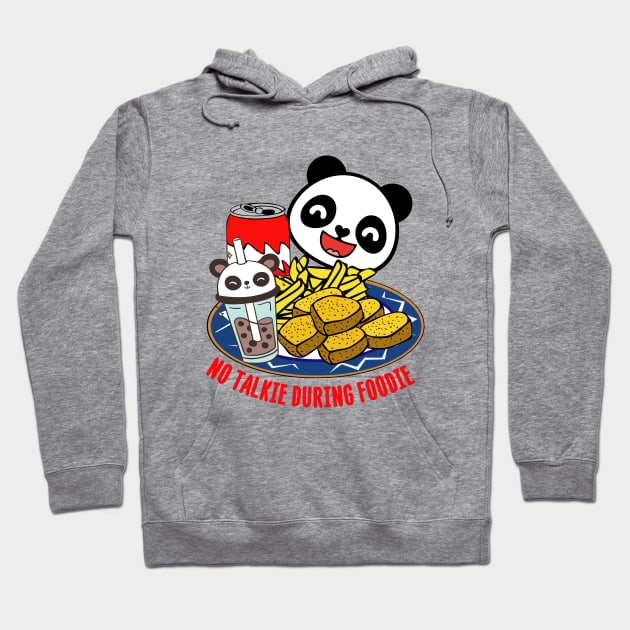 Funny Hungry Panda Bear Cute Foodie Hoodie by Praizes